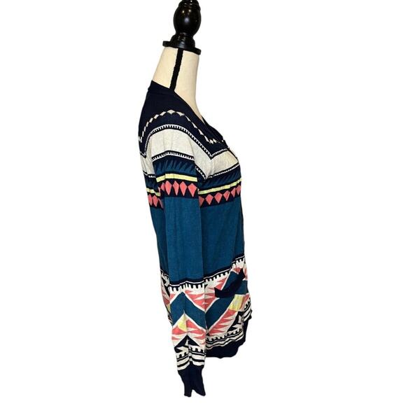 Nollie Cardigan Womens Medium Aztec Print Button Up Sweater Multicolor - Picture 5 of 7